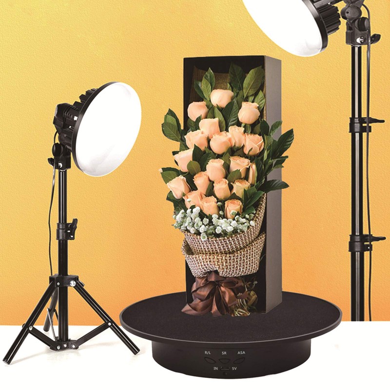 luolety Electric Rotating Turntable, 90° 180° Motorized Rotating Stand Display