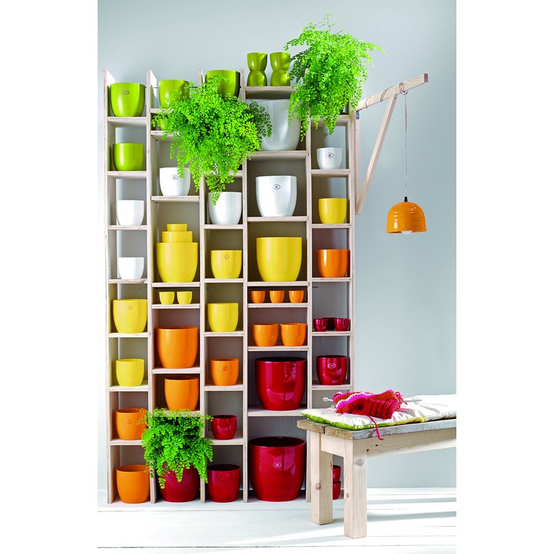 Soendgen Ceramic Flower Pot, Basel Full Colour, Clay, Vanilla, 14