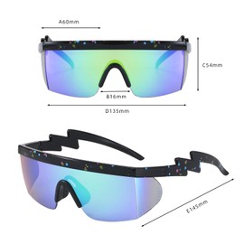 Tongcloud 3 Pair Unisex Retro Neon Retro Semi Rimless Sunglasses 80s 90s Sunglasses Lens Sunglasses for Men Women