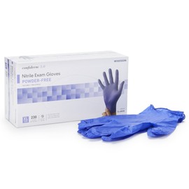 McKesson Confiderm Nitrile Exam Gloves, Non-Sterile Medical Gloves - Ambidextrous, Powder-Free, Disposable - Dark Blue, Size XL, 230 Count, 10 Boxes, 2300 Total