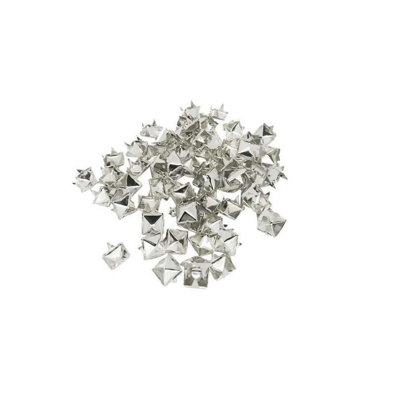WedDecor 8mm Pyramid Shape Spike Square Studs Prong Rivets for