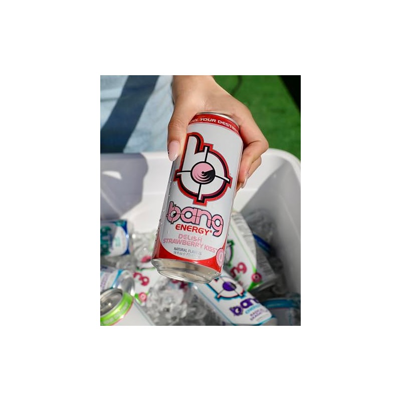 Bang Energy Delish Strawberry Kiss, Sugar-Free Energy Drink, 16 Fl