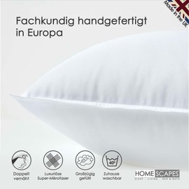 Homescapes quadratische Kissenfüllung, 40 x 40 cm, Füllkissen mit 100% Super-Mikrofaser-Füllung, ideal als Schlafkissen oder als Füllung für Sofakissen/Zierkissen