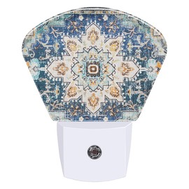 AKKAVNIA Vintage Rug Night Light Plug-in Wall Decorative Night Lamp with Dusk to Dawn Sensor Led Night Light Bedroom Kitchen Hallway Stairs Wall Lamp