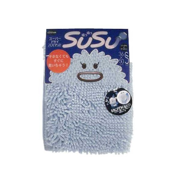 Super Dry Bath Mat Suusu 14.2 x 19.7 inches (36 x 50 cm), Blue