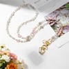 QUANTALY Smartphone Strap, Neck, Shoulder Belt, Floral Pattern, Pearl Strap,