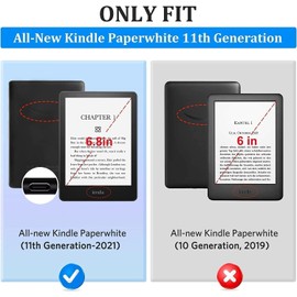 CoBak Clear Case for Kindle Paperwhite Transparent - 6.8 Inch Kindle Paperwhite 11th Generation 2021 and Signature Edition (Model No. M2L3EK/ M2L4EK), Lightweight, Scratch-Resistant, Soft (Smile)