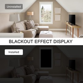 MASWOND Portable Blackout Curtain (Size 118” x 57”) - Temporary Blackout Curtain Shade Stick On, Completely Blackout Material Window Cover for Travel Use, Nursery, Bedroom, Black and Silver, 1 Panel