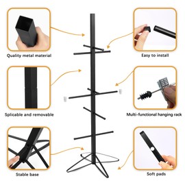 MYHLPER Hockey Drying Rack Metal Hockey Gear Drying Rack, Hockey Sports Gear Storage Dry Rack for Drying and Storing Adult and Child Hockey Equipment Drying Rack-4 Additional Hanging Clips