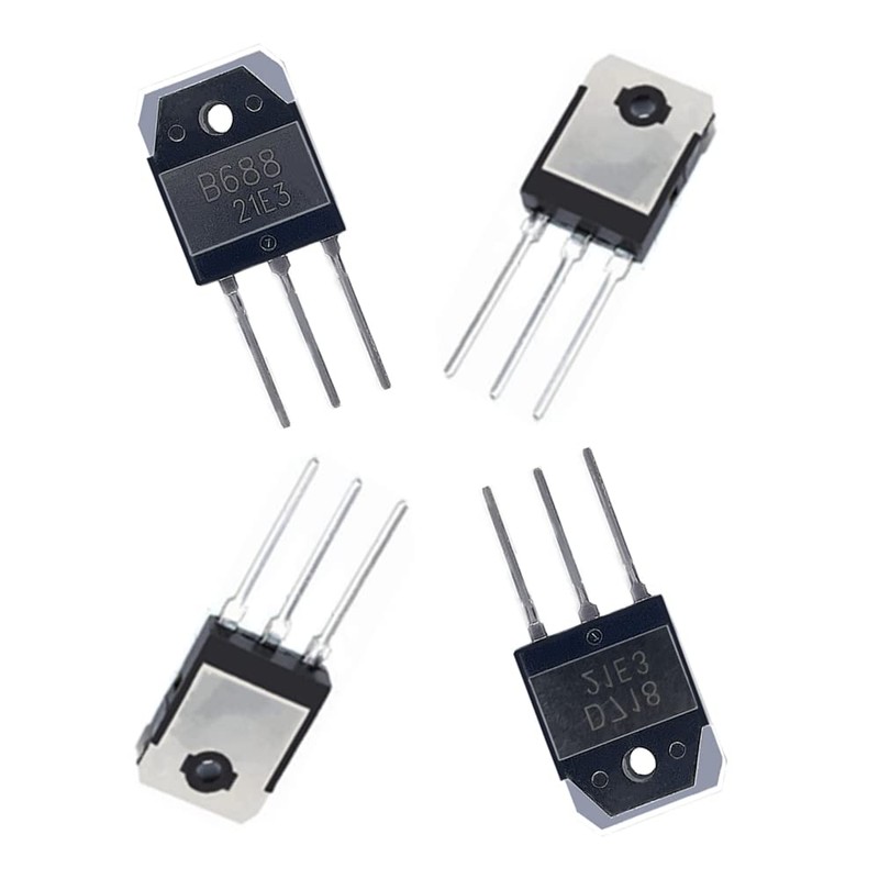 4pcs(2pcs 2SB688+2pcs 2SD718) PNP NPN Complementary Silicon Power Amplifier ApplicationTransistor,TO-3P