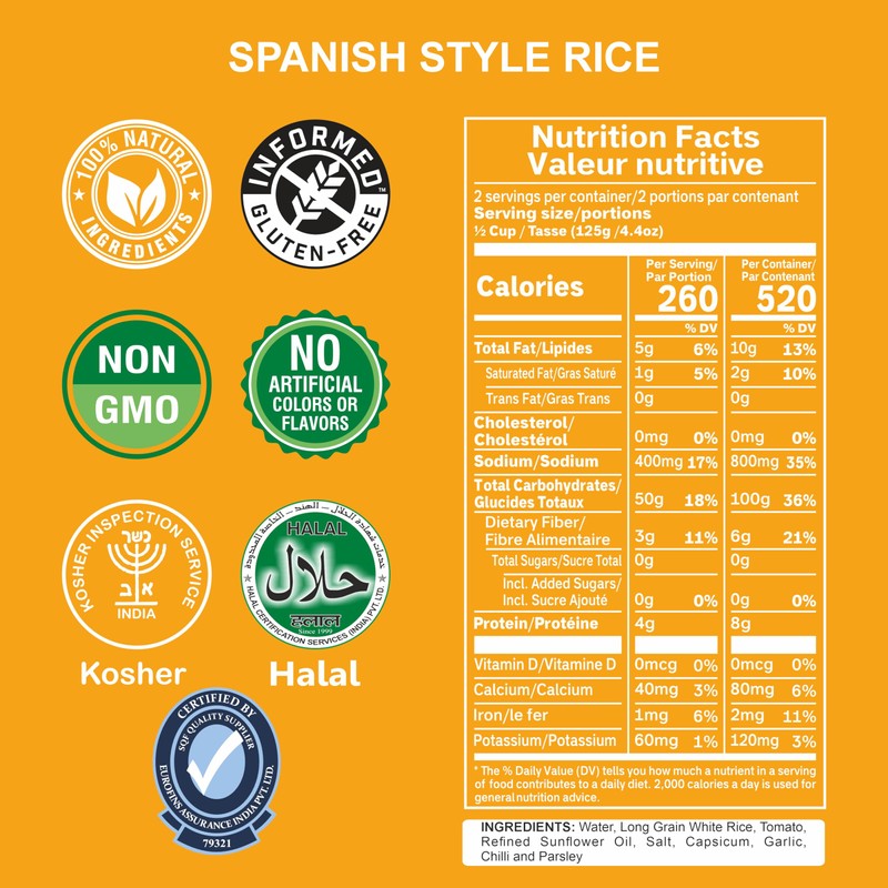 Eat Regal Spanish Rice Pack of 6, 8.8 Ounce, Ready