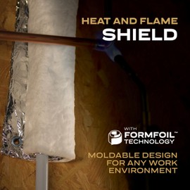 Bernzomatic Heat and Flame Shield with FormFoil Technology – Moldable, Reusable, Heat Transfer Resistant 12''x12'' Protective Heat Shield with Grommets, Heat Resistant up to 2200°F