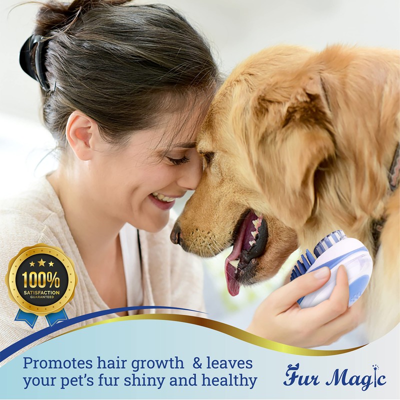 Fur Magic Dog Bath Shower Brush, Pet Grooming and Massage