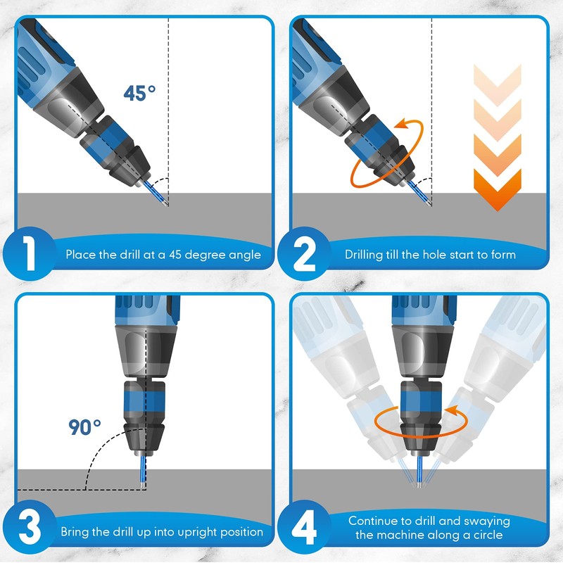 Dry Diamond Drill Bits Set 10 PCs 1/4" 6mm Small