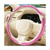 3PCS Carbon Fiber Car Steering Wheel Cover, Leather Segmented Anti-Skid