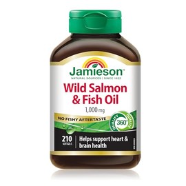 Salmón silvestre y aceite de pescado sin sabor Fishy Aftertaste 1.000 mg                                                                              