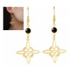 COLIBRI ALEGRE Aretes De Nudo De Bruja Con Cristal Negro