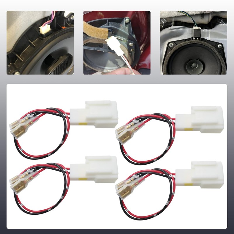 New 4pcs Car Door Speaker Wiring Harness Adapter Connector Plug