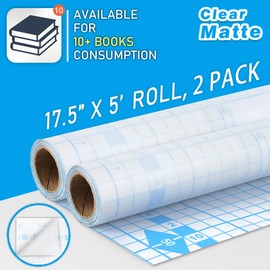 chell Chell 2 Pack Matte Clear Contact Paper Roll for Books, Crafts and Countertops, Self Adhesive Book Cover, 17.5 in x 5 ft