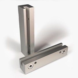 Architectural Sign Clamp Gripper – Aluminum Wall Mount Rail Holder, Various Sizes, Fits Panels 1/8" to 5/16" Thick, 1" Low-Profile Design, Heavy-Duty Grip (Satin Aluminum, 3" (3.125" Width))