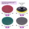 Swpeet 16Pcs 5Inch 3 Different Color Scrubbing Pads Drill Powered