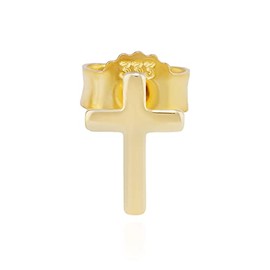 NKlaus single cross stud earrings gold alloy 7x5mm Kruzfix earrings small 11908