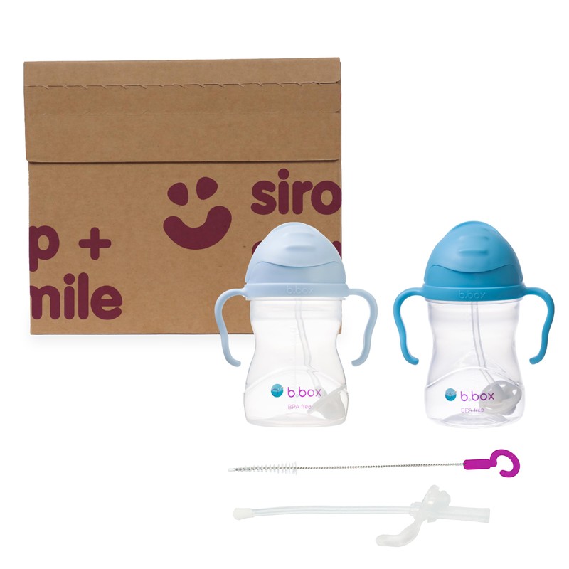 b.box Learning Cup Pack of 2 with Replacement Straws and