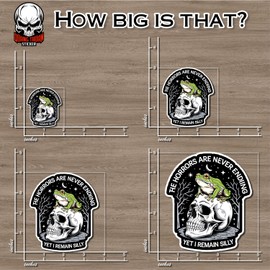 Horrors are Never Ending Yet I Remain Silly Sticker Funny Frog Waterproof Vinyl Bumper Sticker Sticker for Laptop Water Bottle Hardhat Gifts for Her Him Adults