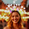 JEAIRTS Light Up Star Headband Silver Glow Led Celestial Headpiece