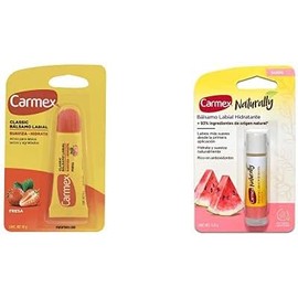 2 Pack Balsamo Hidratante para Labios Original Tubo sabor Fresa 10 gr  Balsamo Hidratante Naturally Sandía 4.25 gr