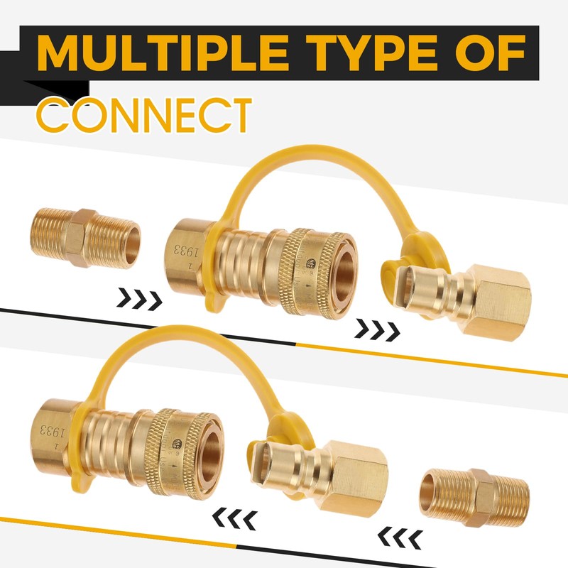 3/8 Inch Natural Gas Quick Connect Fittings Kit, LP Propane