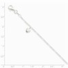 Solid 925 Sterling Silver 10inch Polished Dangling Love Hearts on