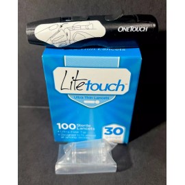 ONETOUCH ULTRA  lance  Device  black with Clear AST cap plus 100 Lancets