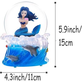 Snow Globe,Snowglobe，Mermaid Snowglobes with Musical，Snow Globes Christmas，Musical Snow Globes for Girls for Birthday Christmas Festival Gift for 5-12 Year Old Girls