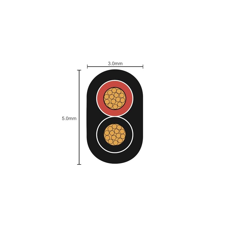 Automotive FLAT Twin 2 Core Cable 12v 24v Thin Wall
