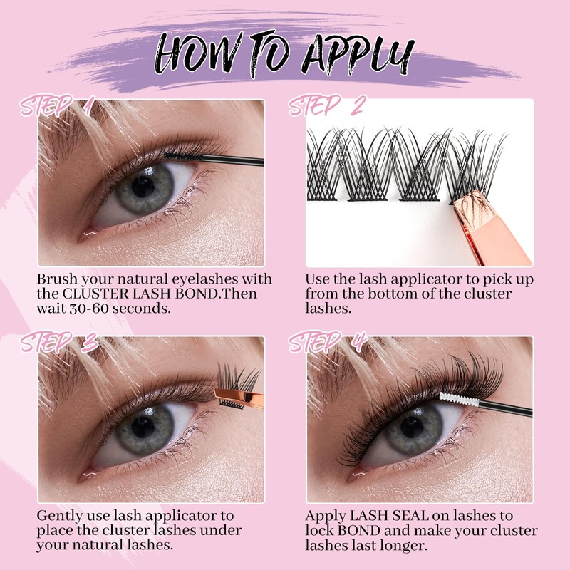 Crislashes DIY Eyelash Extension Set, 168 Pieces, Individual Eyelashes, 8-16