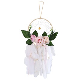 Home Garden Decoration Wall Hanging Feather Dreamcatcher Pendant Gift with Night Light