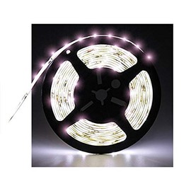 Water-Resistance IP65, 12V Waterproof Flexible LED Strip Light, 16.4ft/5m Cuttable LED Light Strips, 300 Units 3528 LEDs Lighting String, LED Tape(Whi