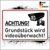 Achtung Videoüberwachung Sign (30 x 20 cm Plastic) - Warning