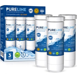 Pureline Replacement for GE XWF Refrigerator Water Filter, (NOT XWFE) Replaces Refrigerator Models Starting with GBE21, GDE21, GDE25, GFE24, GFE26, GNE20 - (3 Pack)