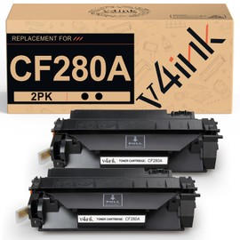 v4ink 2-Pack Compatible Toner Cartridge Replacement for HP 80A CF280A Toner Cartridge Black Ink for use in HP Pro 400 M401N M401DN M401DNE M401DW, HP MFP M425DN M425DW Printer