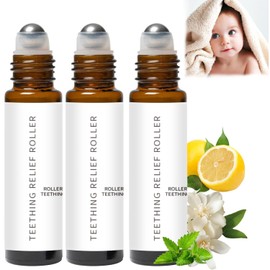 BIJIELAODIAO 3PCS Teething Roller All Natural for Babies, A Thousand Roses Teething Roller Oil, Velaria Teething Relief Roller