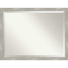 Amanti Art Framed Vanity Mirror | Bathroom Mirrors for Wall | Dove Greywash Narrow Mirror | Wall Mounted Mirror | X-Large Mirror | 33.50 x 43.50 in.