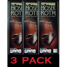 Moser Roth **NEW** MOSER ROTH PREMIUM DARK CHOCOLATE 70% COCOA 4.4 OZ - 3 PACK