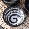 LMRLCS Japanese Kiln-formed Ceramic Bowl Set of 4 for Cereal,