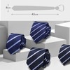 Apictseoo Zipper Ties for Men Silk Necktie Checks Striped Pre-tied