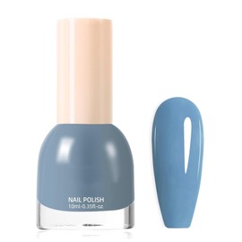 Blue Nail Polish, Quick Drying Grey Blue Nail Art Varnish, Long Lasting Fingernail Polish, Fingernail Toenail Nail Gel for Women Girls Art DIY Home Travel Nail Manicure Gift - No Need UV Light