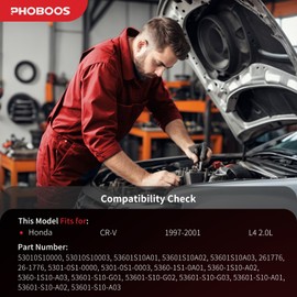 PHOBOOS Hydraulic Power Steering Rack and Pinion Assembly Compatible with Honda CR-V 1997-2001, L4 2.0L. New Unit, Leak-proof, Direct Bolt-On Fit, Ref. 26-1776