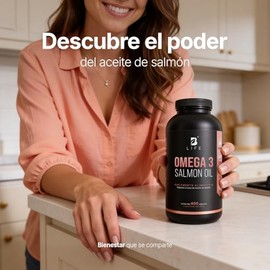 B Life Omega 3 Aceite Puro de Salmón | 400 cápsulas | Alto en EPA y DHA | 1000 mg por porción | Ácidos grasos esenciales | Omega 3 Salmon Oil.