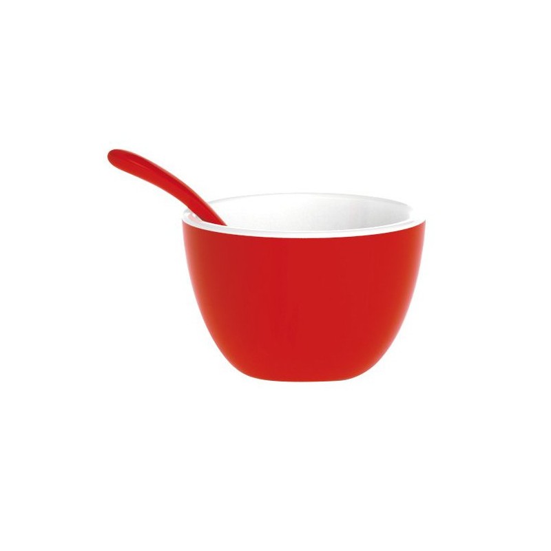 zakdesigns" Duo Bowl, Melamine Red/White, 10 x 10 x 7.5